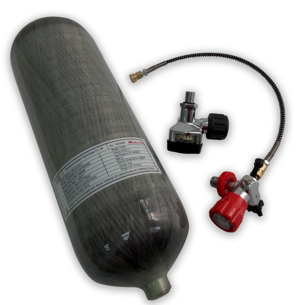 ACECARE 9L HPA 300bar 4500psi газовый бак для дайвинга из углеродного волокна PCP страйкбольный