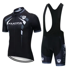 KUOTA черный Велоспорт Джерси Набор летние мужские велосипедные наборы гоночный велосипед одежда Костюм дышащий горный велосипед одежда