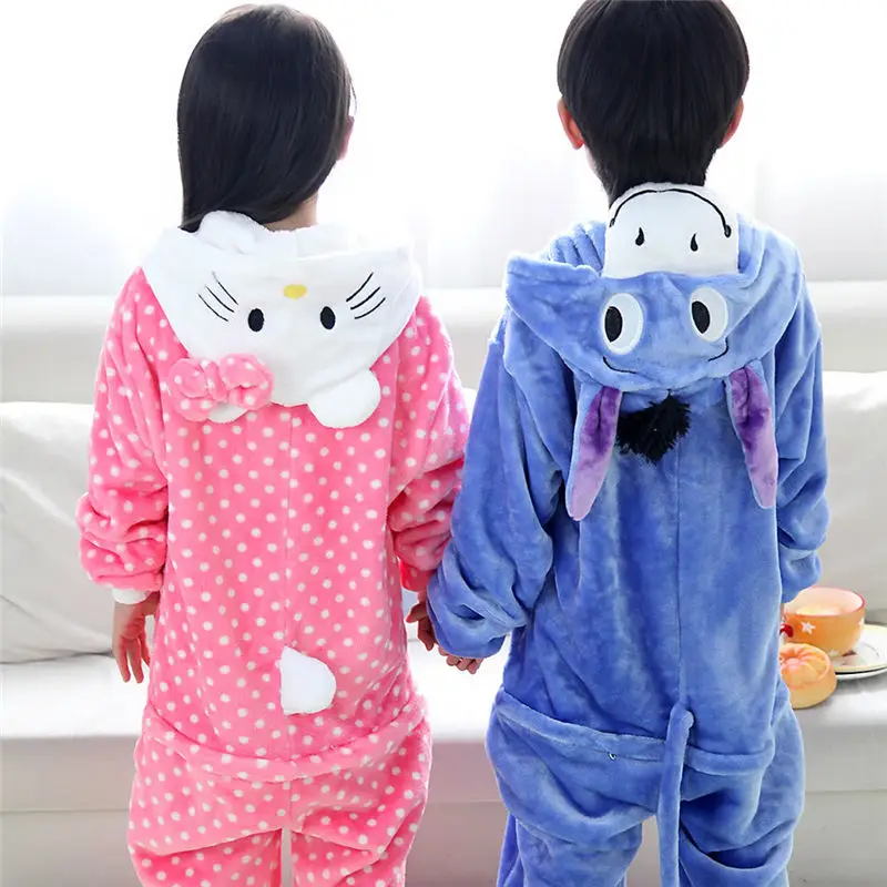 Кигуруми пижамы для детей девочек Ослик аниме Kt кошка Onesie детский костюм ночное белье для мальчиков одеяло комбинезон детские пижамы