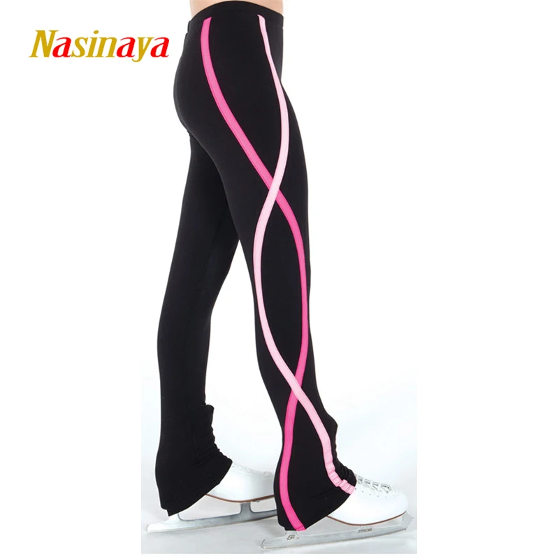 Women's Figure Skating Training Competition Pants Patinaje Tight Fit Warm Artistic Gymnastics Black Blue