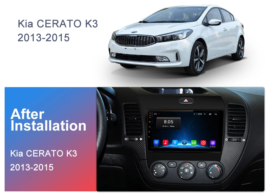 Perfect Junsun Android 8.1 2 Din Car DVD GPS Video Radio Player for KIA Cerato K3 forte 2013 2014 2015 2016 Stereo Multimedia head unit 5