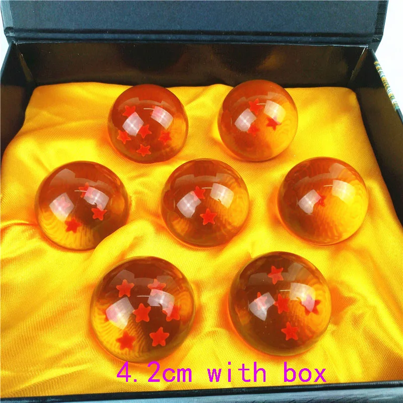 Dragon ball Z фигурка Shenron Shenlong Dragon ball фигурки дракона+ 7 хрустальных Драконовых шаров 4,2 см+ 1 полка brinquedos - Цвет: 4.2cm with box