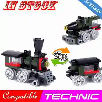 

66PCS 3in1 Creator Technic Train locomotive Cities Models Sets Building Blocks Brick Toy For Children Gift Creators Technik City
