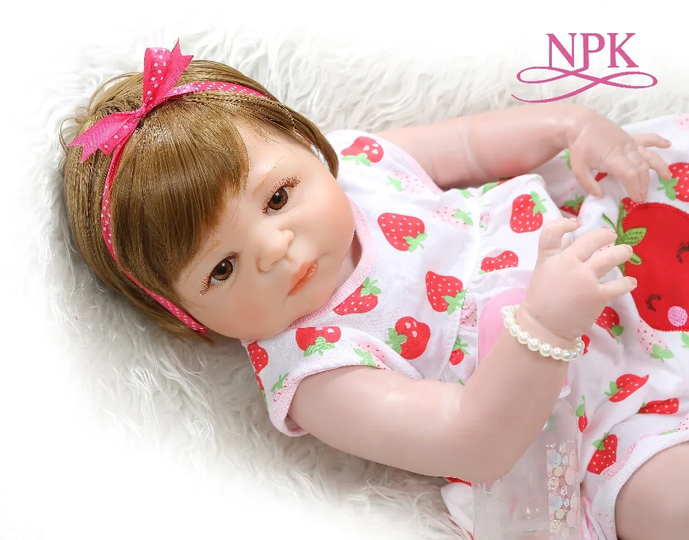 Кукла bebe NPK 56 см reborn baby sweet для новорожденной девочки силиконовая игрушка ванной с