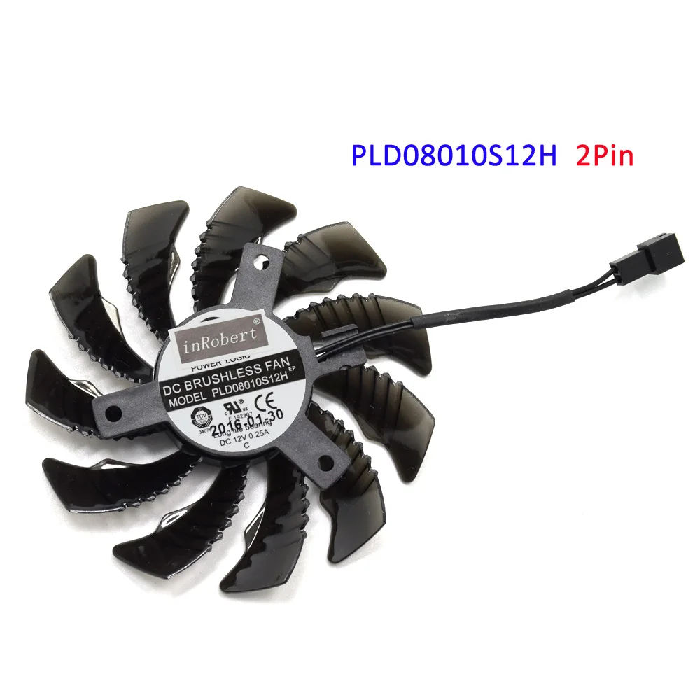 75 мм PLD08010S12H 2Pin 3Pin охлаждающий вентилятор Замена для Gigabyte GTX 960 970 GTX980 GTX 1050 графический вентилятор для охлаждения видеокарты вентилятор - Цвет лезвия: PLD08010S12H 2Pin