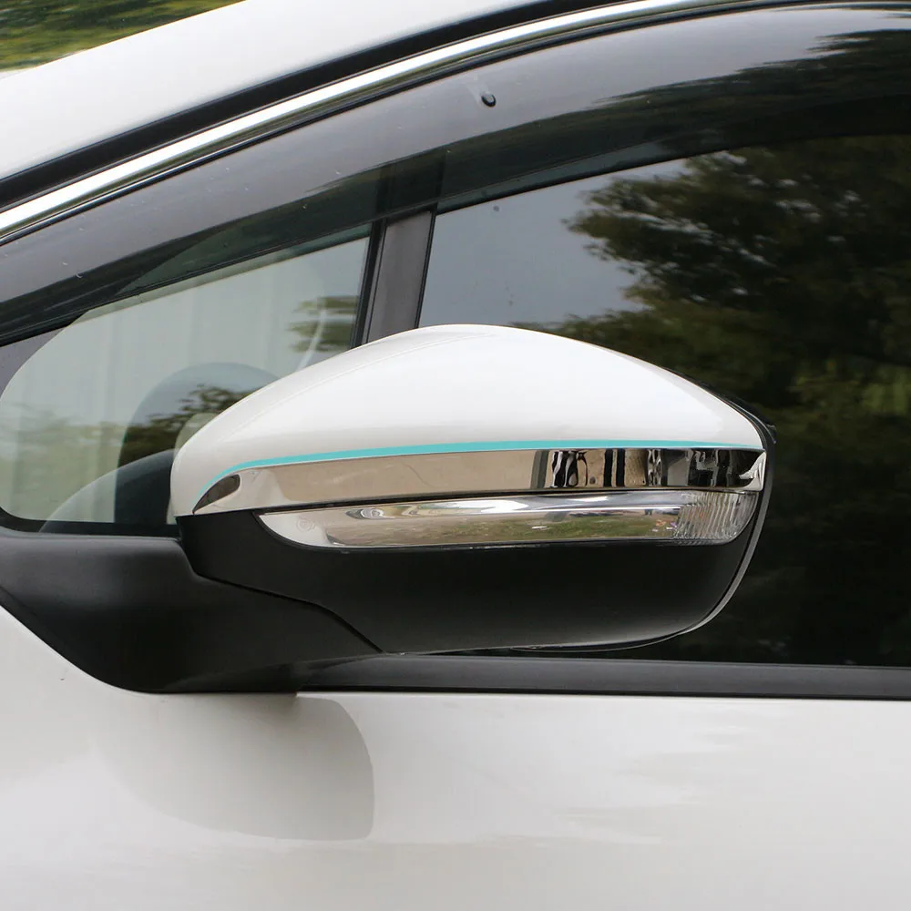 

2Pcs/Set Stainless Steel Car Rearview Mirror Protect Strips Rear View Mirror Sticker for Peugeot 2008 208 2014 - 2017