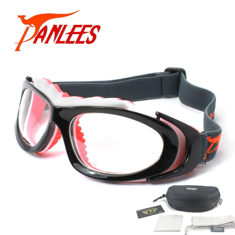 Panlees الرياضة تصميم كرة السلة كرة الوصفة العدسات البصرية نظارات الرجال النساء مرونة الفرقة حزام السلامة