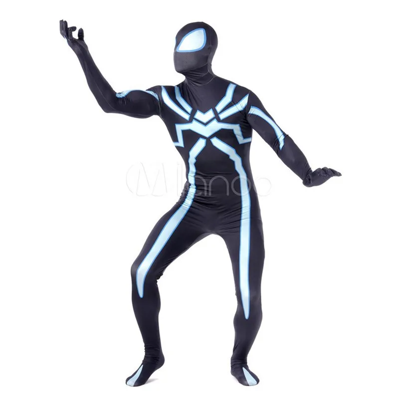 Высокое качество лайкра спандекс Zentai Для мужчин Хэллоуин Человек-паук костюмы для взрослых костюм Косплэй мужской костюм супергероя Zentai боди