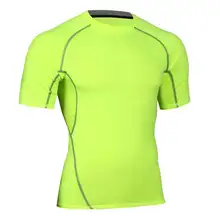 Для мужчин тренировки тренажерный зал Фитнес футболки Спорт Run Йога поезд мужской быстросохнущая сжатия упражнения Muslce Бодибилдинг майка MA26