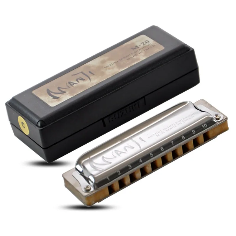 Diatônico para Gaita Profissional para Harmônica Ajuste de País Chave de c - e Suzuki Manji Orifícios Azul Harp f e 10 - - Image 2