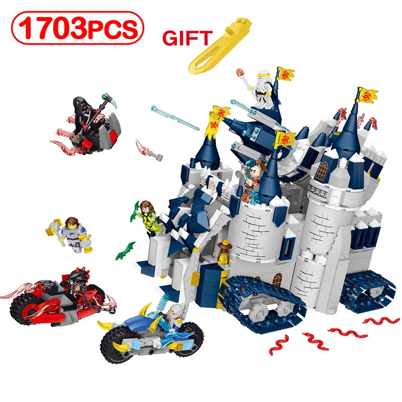 

1703pcs Guard Castle Movie Dragon Knight War Model Building Block For Children's Toy Sets Gift