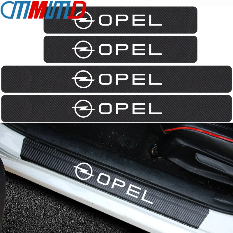 

Car Styling 4pcs Carbon Fiber door Sill Protector Sticker For Opel Door Plate Scuff Protection Door Step Decoration Stickers
