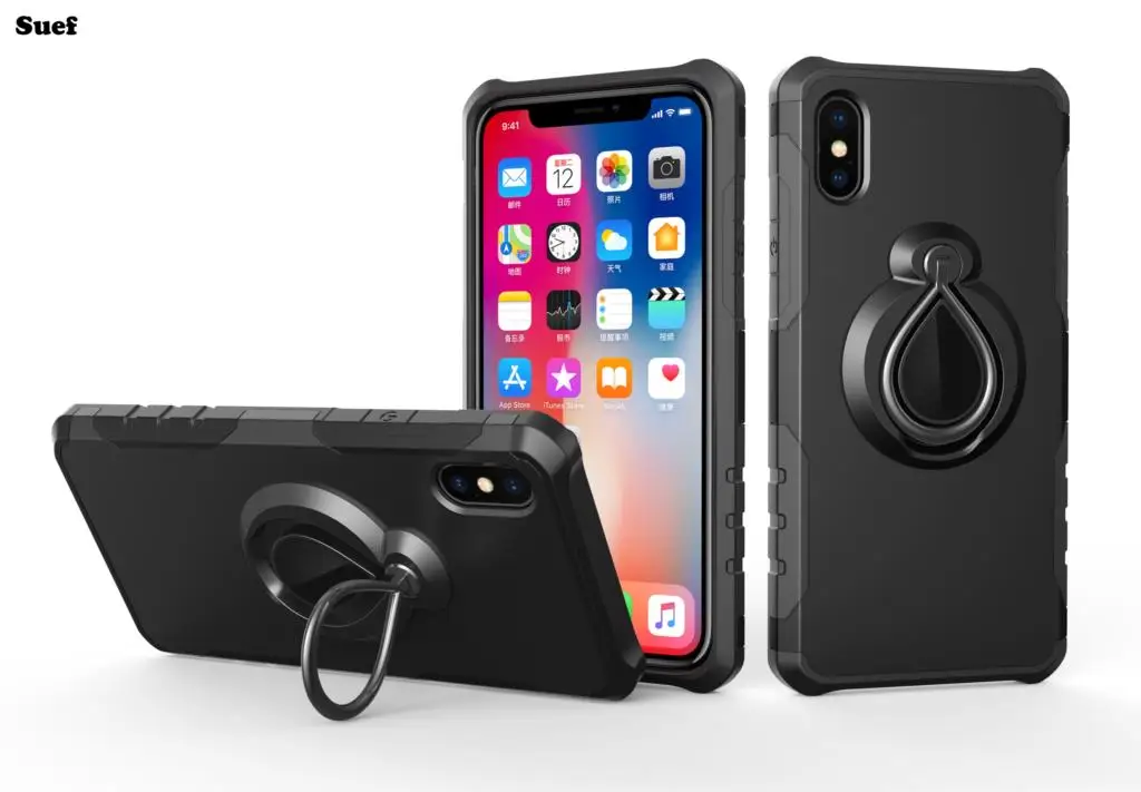 Rotate Ring Case For iPhone X Cover A1865 Funda Phone A1902 Coque iPhoneA1901 Mobile Shell |