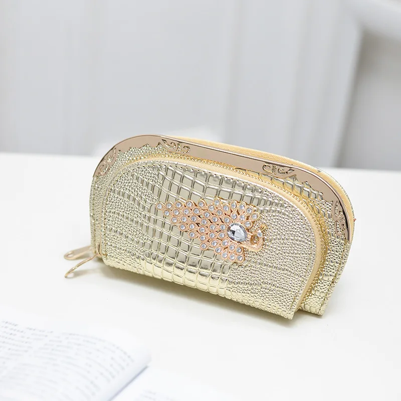Women Luxury Alligator font b Clutch b font Purse With Phone Package Ladies Crystal Minaudiere font