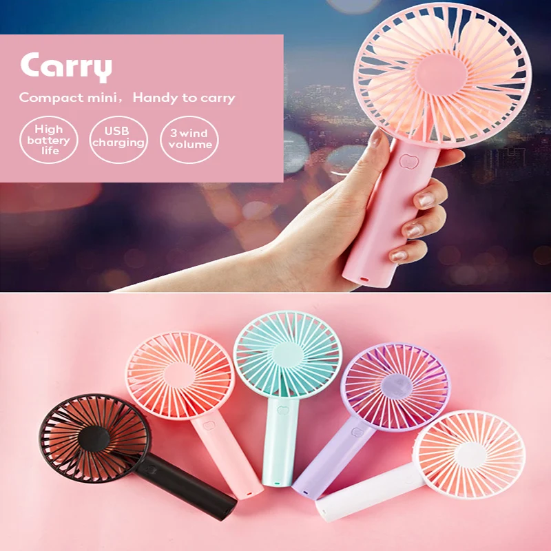 

5V 1200/2200mAH Mini USB Ventilador Air Cooler Portable Fan Third Gear Wind Desk Handed Fan For Car Home Outdoor