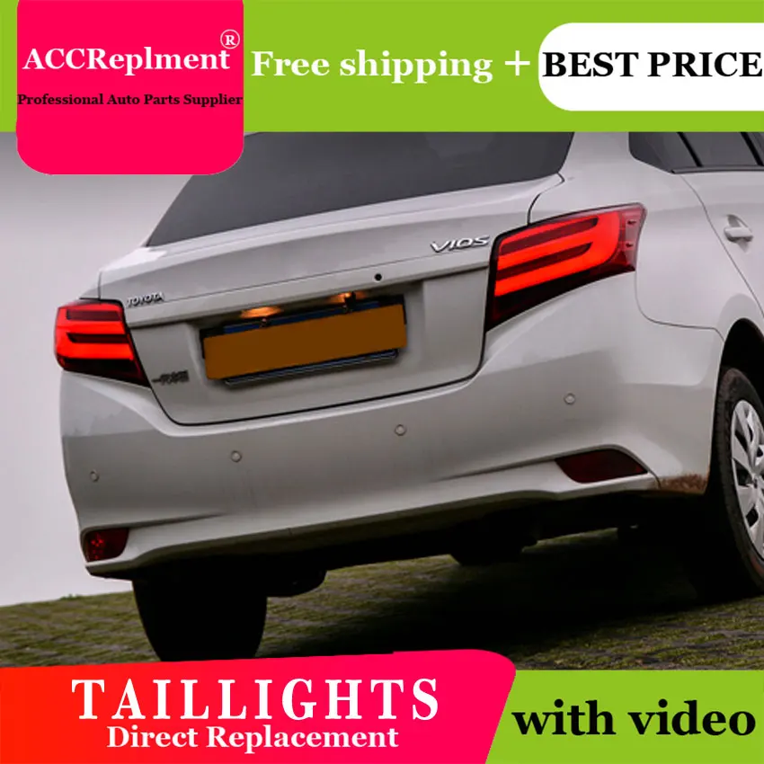 

2PCS Car Styling for Toyota new vios Taillights 2014-2015 for New vios LED Tail Lamp+Turn Signal+Brake+Reverse LED light