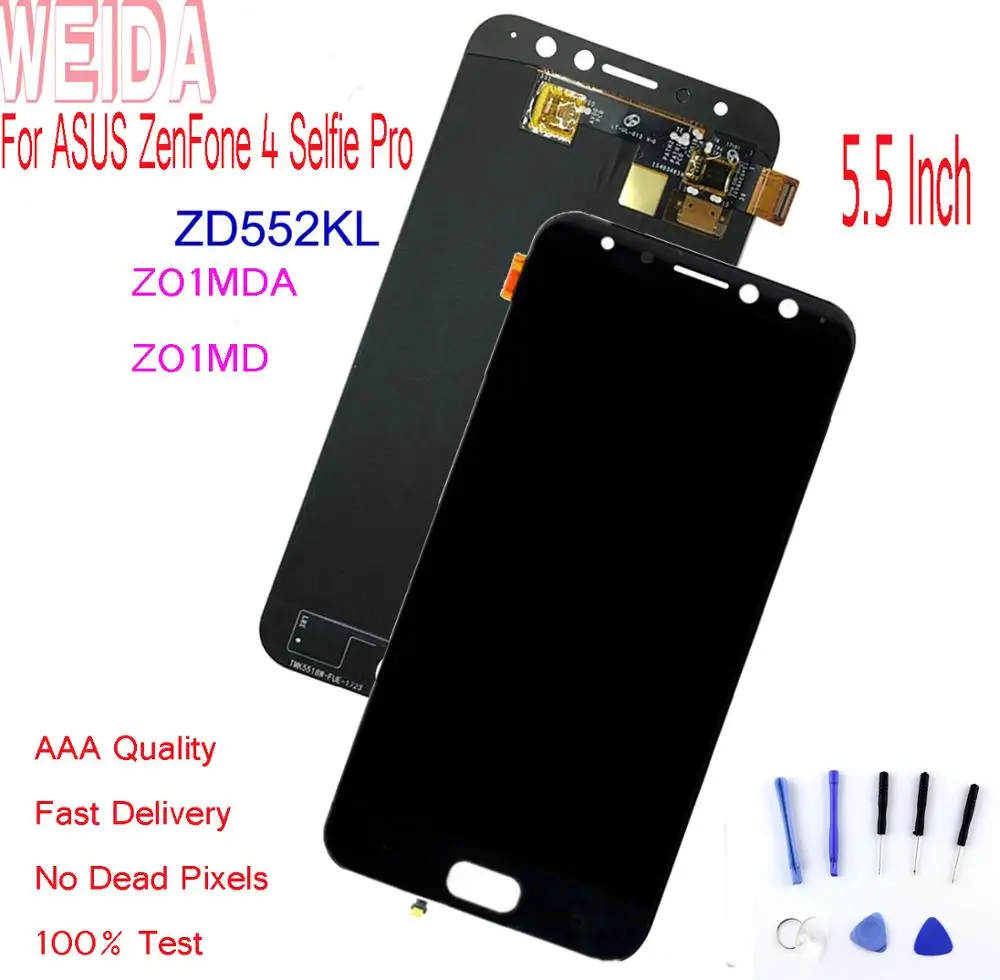 

WEIDA 5.5" For ASUS ZenFone 4 Selfie Pro ZD552KL Z01MDA Z01MD LCD Display Touch Screen Digitizer Assembly ZD552KL With Tool