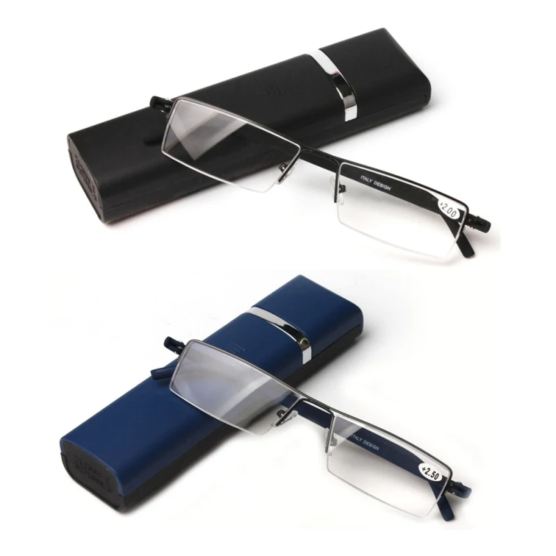 2PCS Lightweight tr90 Half frame Reading Glasses Men Women Eyeglasses