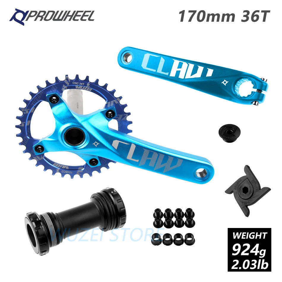 Prowheel 104 BCD mtb велосипед кривошипно 170/175 мм/30/32/34/36/38 T Круглый Звездочка с каретка BB шатун для горного велосипеда - Цвет: 170 Blue 36T and BB