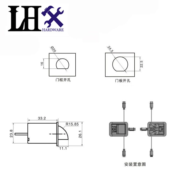 LHX CMMS219 الأجهزة 27 ملليمتر * 50 ملليمتر أقفال السيارة الزنك سبائك معول اكسسوارات حافلة ، شاحنة قفل الباب Cerradura