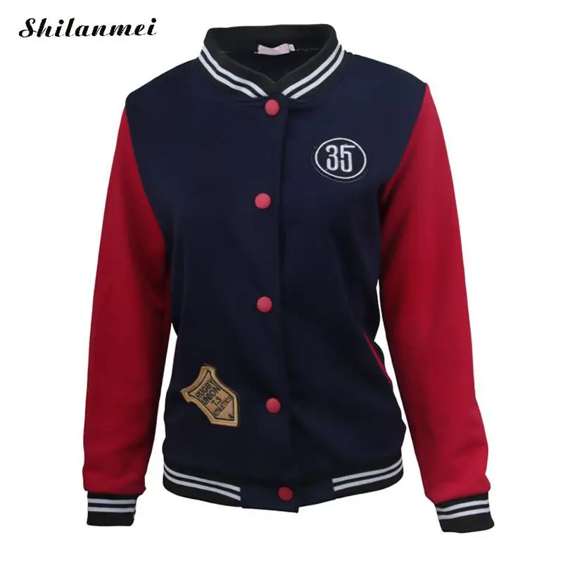 Shilanmei Brand Splice Sleeves Baseball Jacket Casacos Femininos