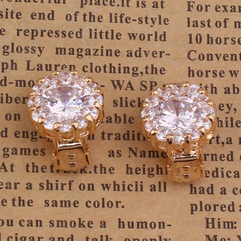 GRACE JUN 12 Colors AAA Cubic Zircon Tear Drop Geometric Clip on Earrings No Pierced for Women Party Wedding Charm Ear Clip New