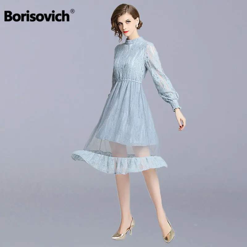 Женское кружевное платье Borisovich повседневное длинное в английском стиле