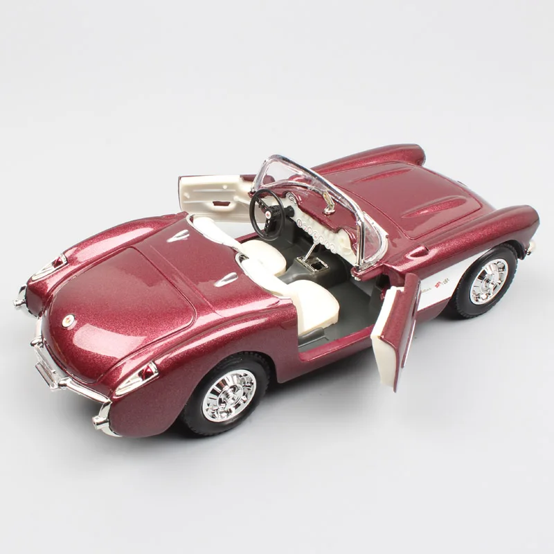 1/24 масштаб классический старый GM Chevrolet Corvette C1 Vette StingRay 1957 литые машины Модель thumbnails колеса для детских игрушек