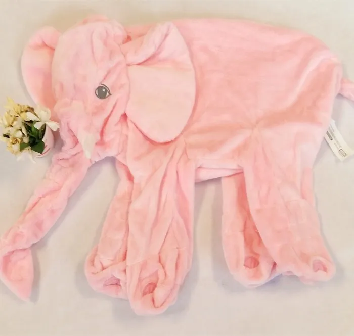 60 см кожа слона на молнии Мягкая Плюшевая Игрушка мягкая детская игрушка животные большой размер Успокаивающая детская подушка для сна детская спокойная кукла - Цвет: pink skin