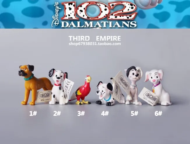 

Free shipping 101 Dalmatian Dogs Mini Figures 6pcs/lot PVC toys for gift