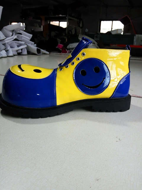 34cm customized blue clown shoes for adults big round head boots funny  joker cosplay club performance accessories happy party