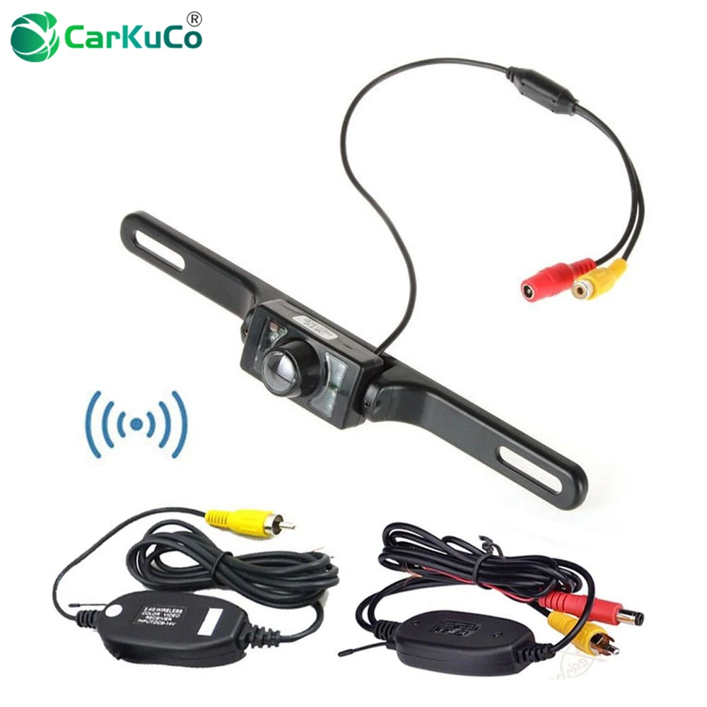 

2.4 ghz Wireless Rear View Camera HD Car Reversing License Plate Camera Night Vision Wireless Rearview Camera for Car Monitor