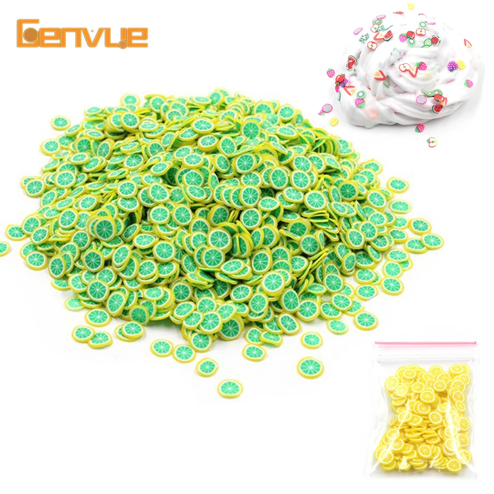 

200Pcs Addition For Fimo Soft Fruit Beads Slices Filler For Slime Charms DIY Beauty Nail Mobile Powder Slime Sprinkles Supplies