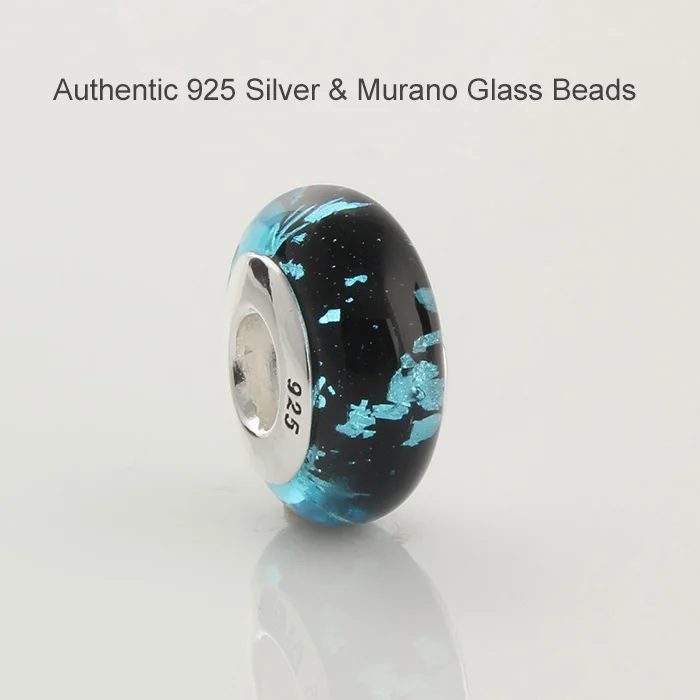 

DIY Fits for Pandora Charms Bracelets Murano Glass Beads 100% 925 Sterling-Silver-Jewelry Free Shipping
