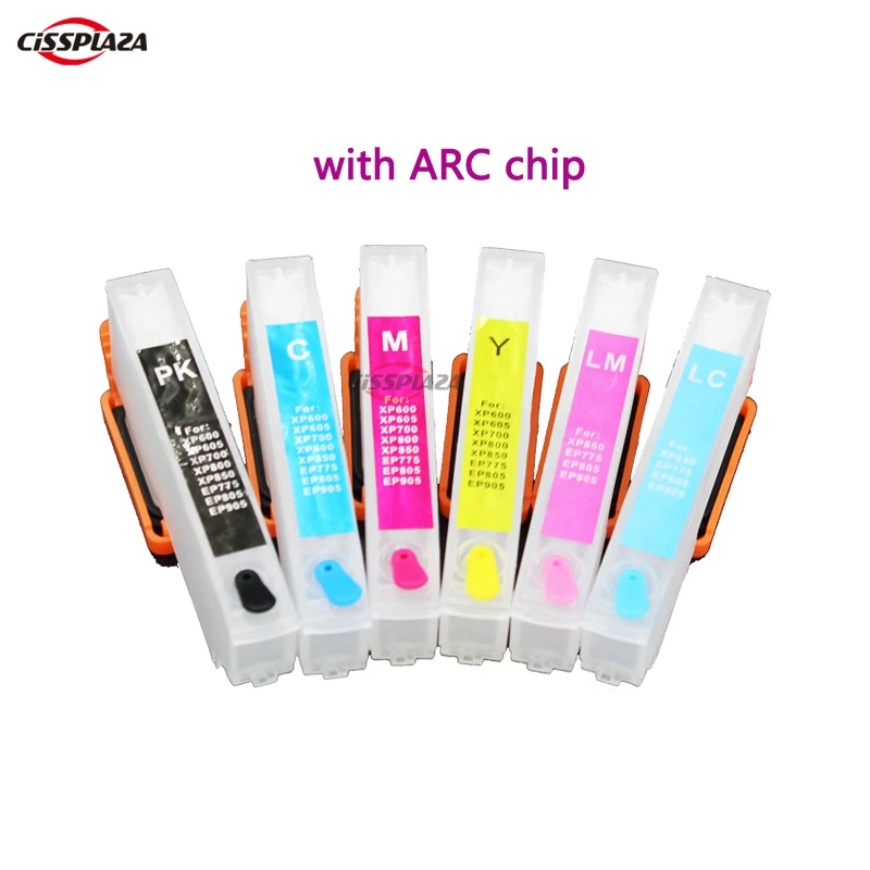 CISSPLAZA 6pcs IC80 refill ink cartridge with auto reset chip compatible for epson EP-907F EP-977A3 EP-978A3 EP-808AW EP-808 専用売り場 EP-977A3 EPSON PC周辺機器