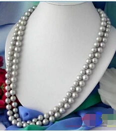 

FREE SHIPPING LONG AAA++ 50"11MM GRAY ROUND FRESHWATER PEARL NECKLACE