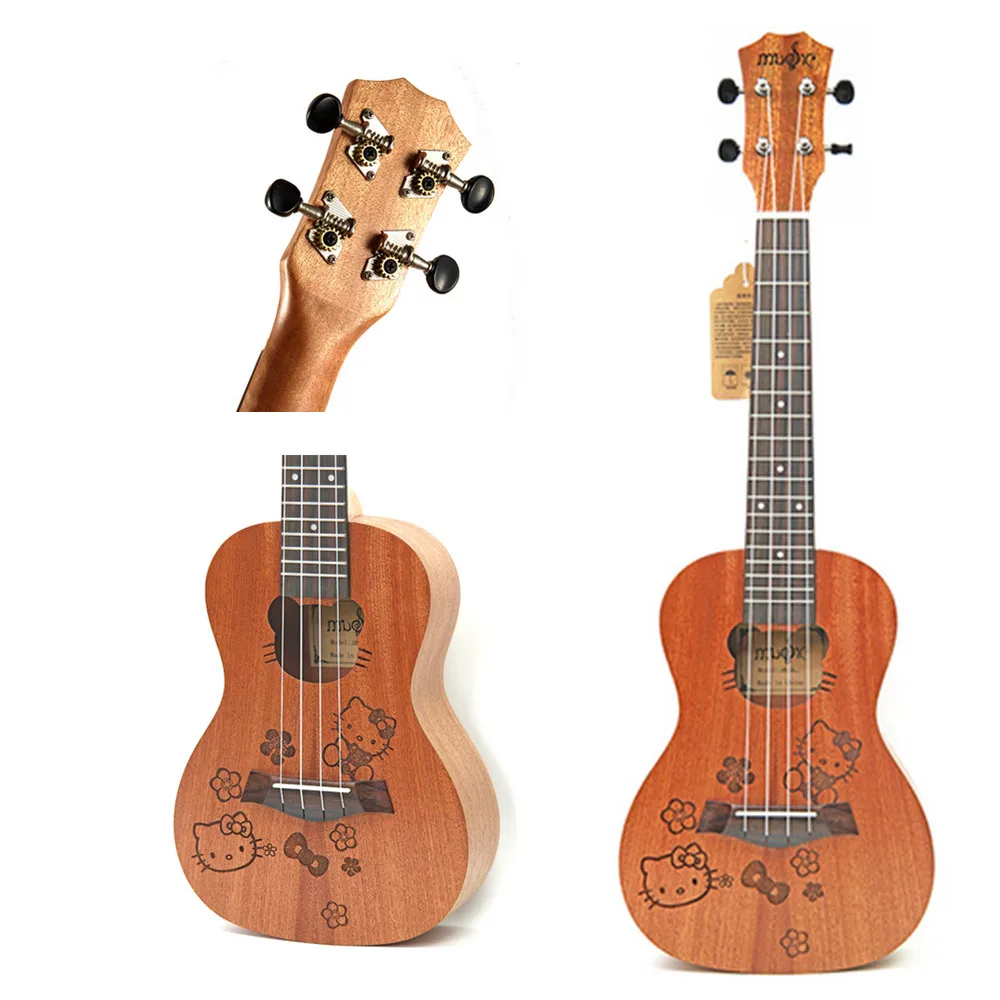 21 дюймов Профессиональный Sapele Дельфин узор Гавайская гитара красное дерево Шея