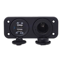Розетка для автомобильного прикуривателя зарядное устройство 2 USB порта 12В для автомобиля Авто Мото(China)