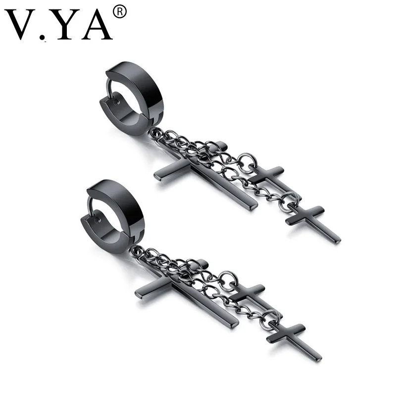 V. YA панк серьги-гвоздики из нержавеющей стали для женщин и мужчин крест, Серьги, Модные кисточки, кресты, пирсинг, ювелирные изделия, шарм, Прямая поставка