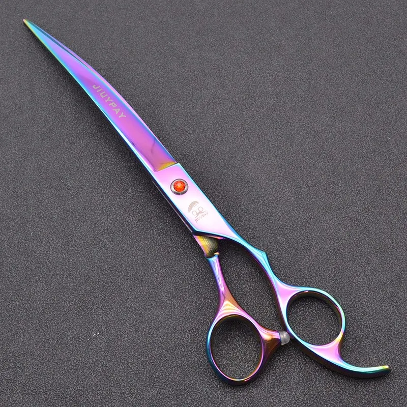 8.0 inch Professional Pet Scissors Dog Grooming Shears Straight Thinning Curved Scissors Set Pet Hair Cutting 4pcs Kits 1 (4)