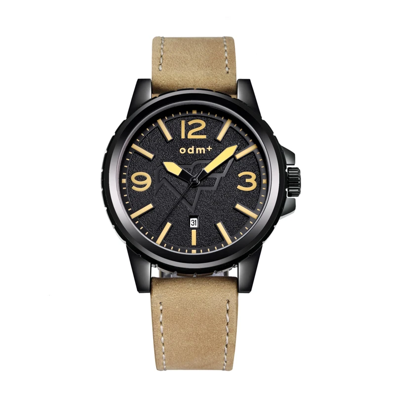 

ODM Fashion and Casual Watch Military Element Wristwatch Leather Strap Quartz Watch for Men DM049