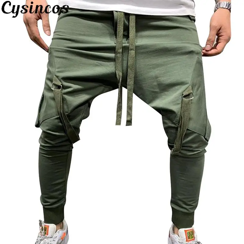 

CYSINCOS Fashion New Streetwear Men Sweatpants Causal Sportswear Pants Solid Color Trendy Men's Hip Hop Sweatpants Trousers