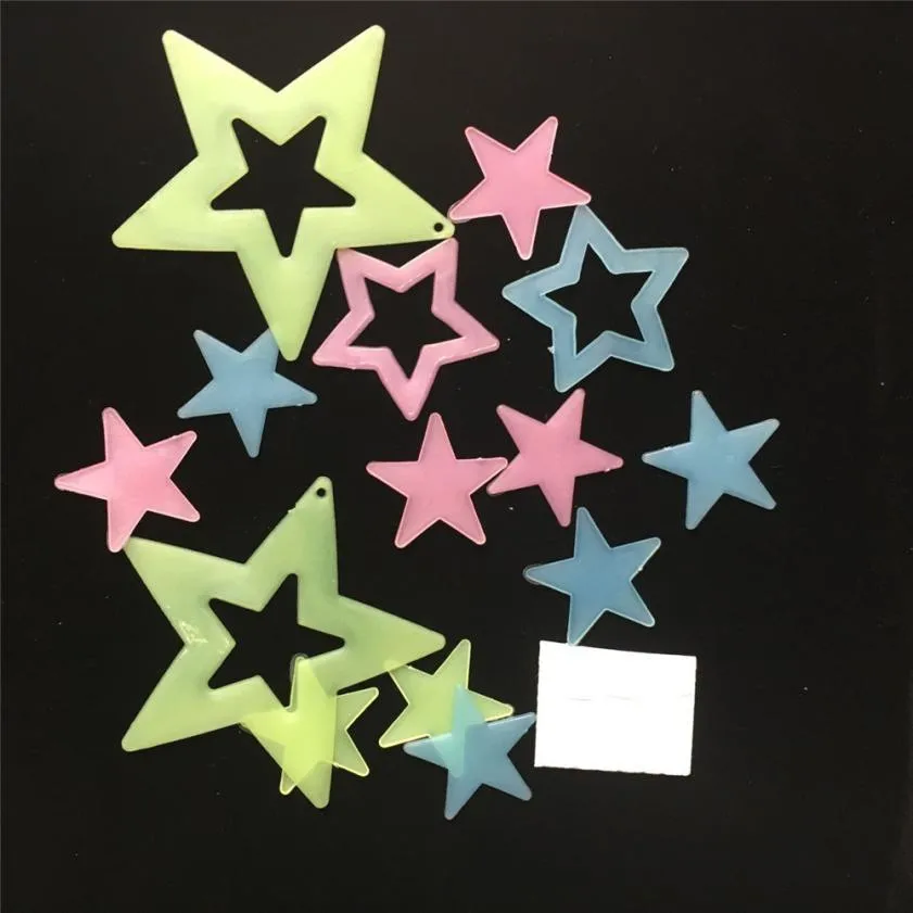 

New Fashion Wall Stickers Home Glow In The Dark Star Wall Stickers Luminous Kids Room Decor 10 Kinds Of Fluorescent Sticker