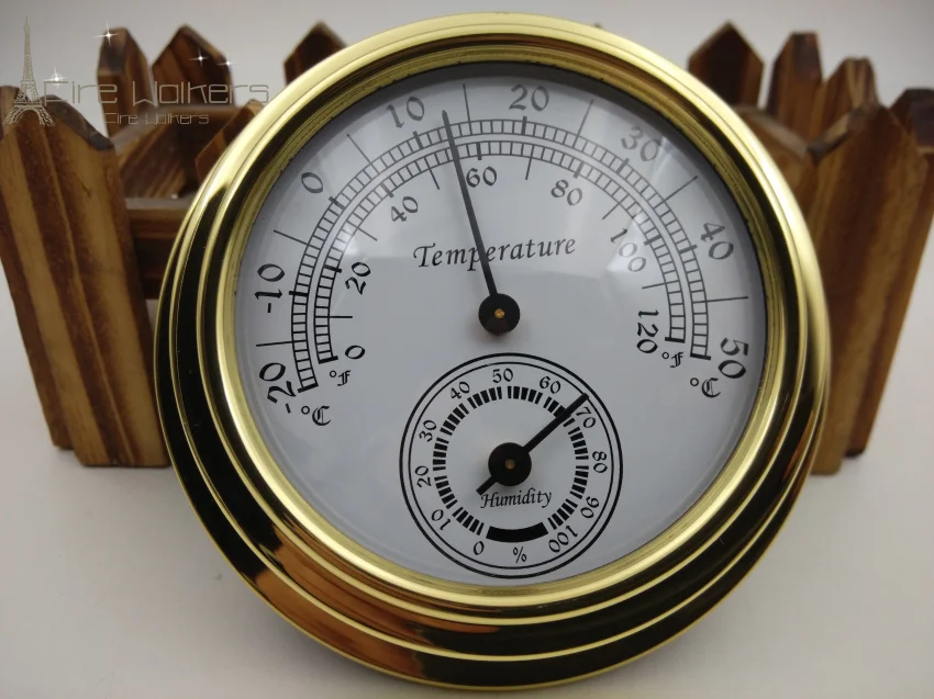 NEW 1pcs 3" Brass Case Traditional Weather Station Analog Temperature