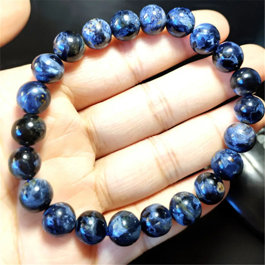 

9mm Natural Pietersite Blue Yellow Stretch Gemstone Round Beads Bracelet Namibia For Man and Woman
