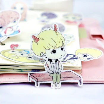 

14pcs Self-made Line Expressional Hand drawn stick drawing boy Stickers Diary Photo Album Decals on Laptop / scrapbooking / DIY