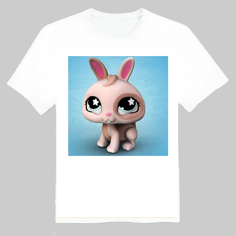 Милая футболка с короткими рукавами, топы, футболки, одежда для детей, для девочек - Цвет: E style