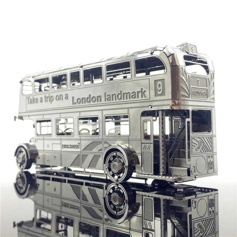 Skup MMZ MODEL Nanyuan 3D metalowe zestawy modeli autobus londyński samochód montaż modelu puzzle I22207 2 arkusze DIY 3D wycinarka laserowa wyrzynarka zabawkowa