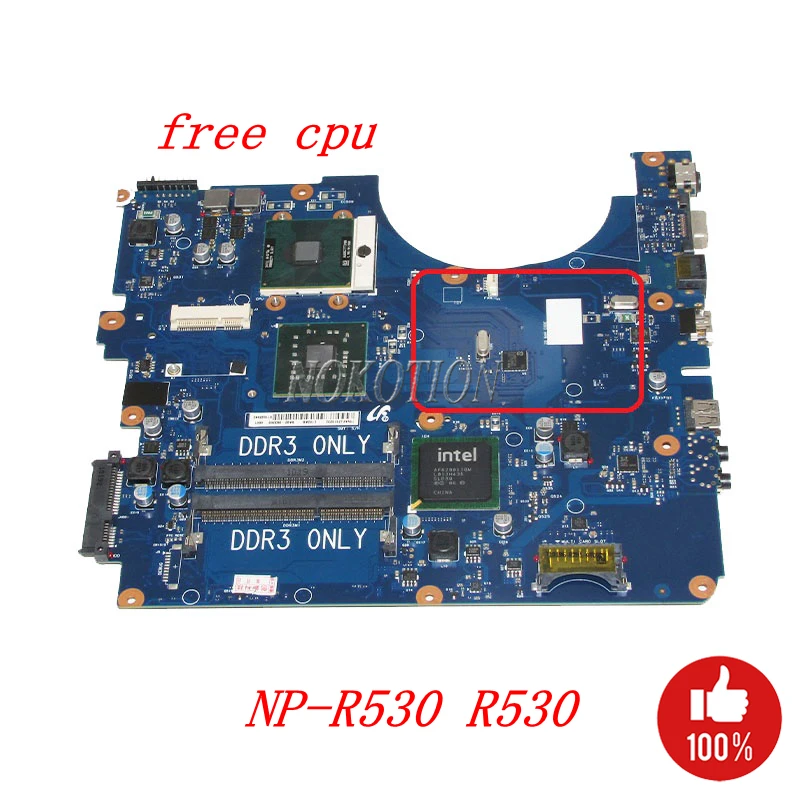 NOKOTION основная плата для samsung NP-R530 R530 Материнская плата ноутбука DDR3 GL40 BA92-06336A BA92-06336B Бесплатная Процессор
