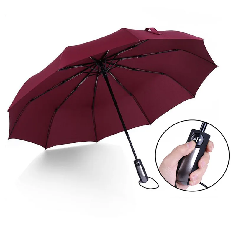 Wind Resistant Folding Automatic Umbrella Rain Women Auto Big Windproof Umbrellas For Men Business affairs large | Дом и сад